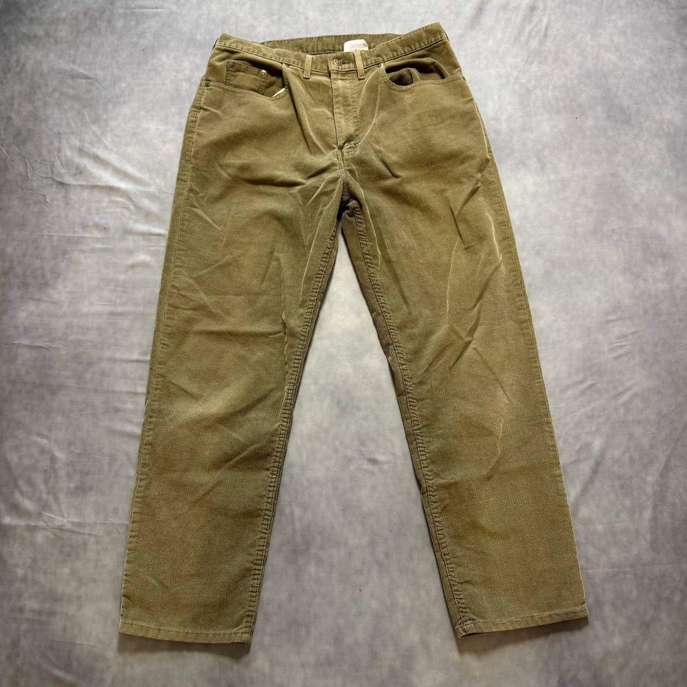 Denver Hayes Mens Corduroy Pants Olive Green‎ 36x30 Made in Canada M8232